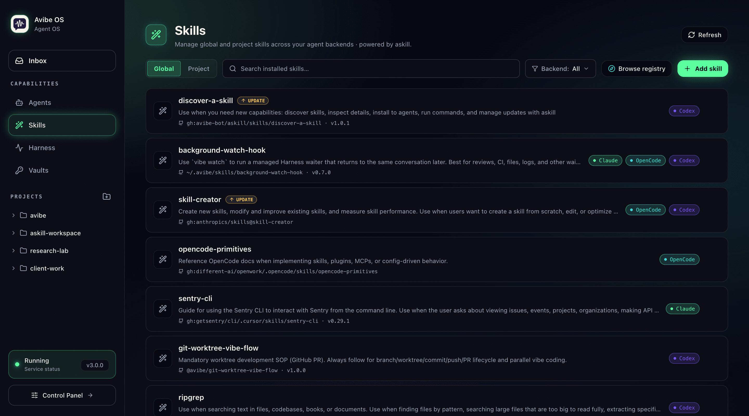 One skill library, every agent